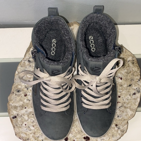 ECCO Women's Soft 7 TRED Gore-TEX Gray Nubuck Leather High Sneaker Women Size 7 - Picture 8 of 13